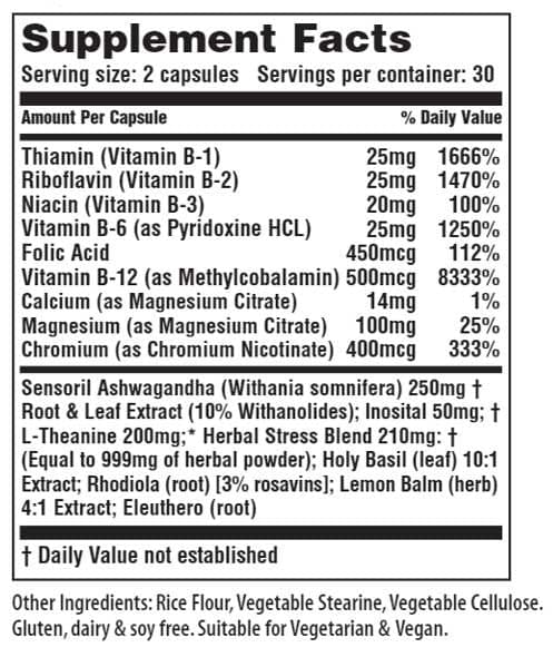 American Nutriceuticals Stress Ease Ingredients