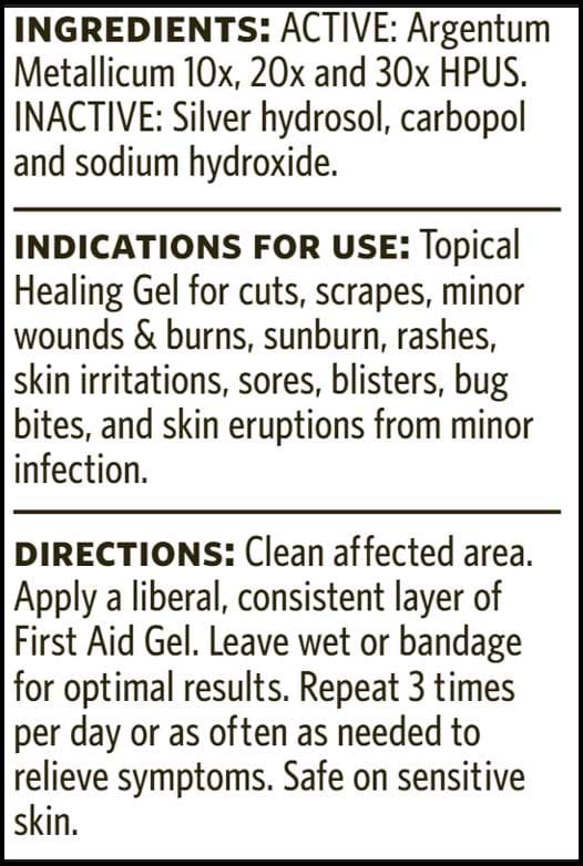 Argentyn 23 Professional Silver First Aid Gel Topical Healing Ingredients