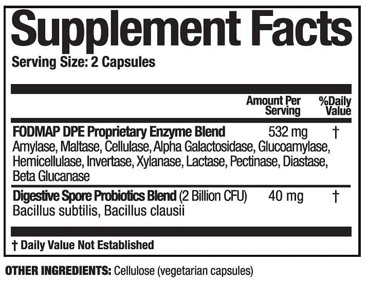 Arthur Andrew Medical FODMAP DPE Ingredients