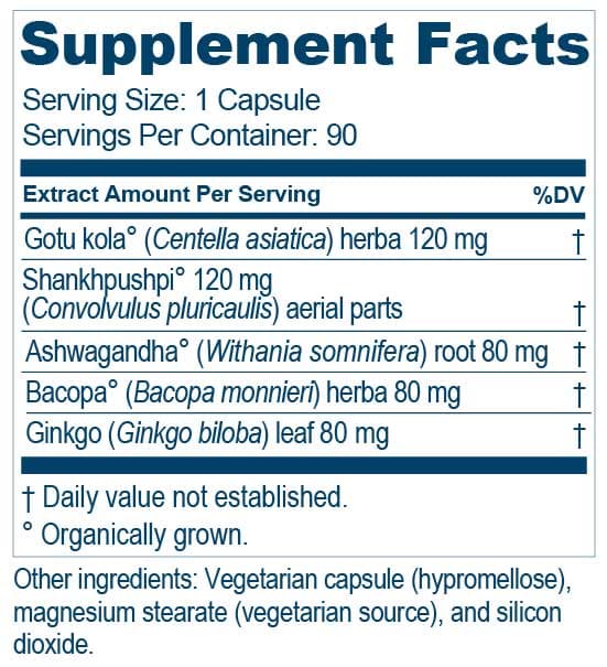 Ayush Herbs Bacopa Plus Ingredients