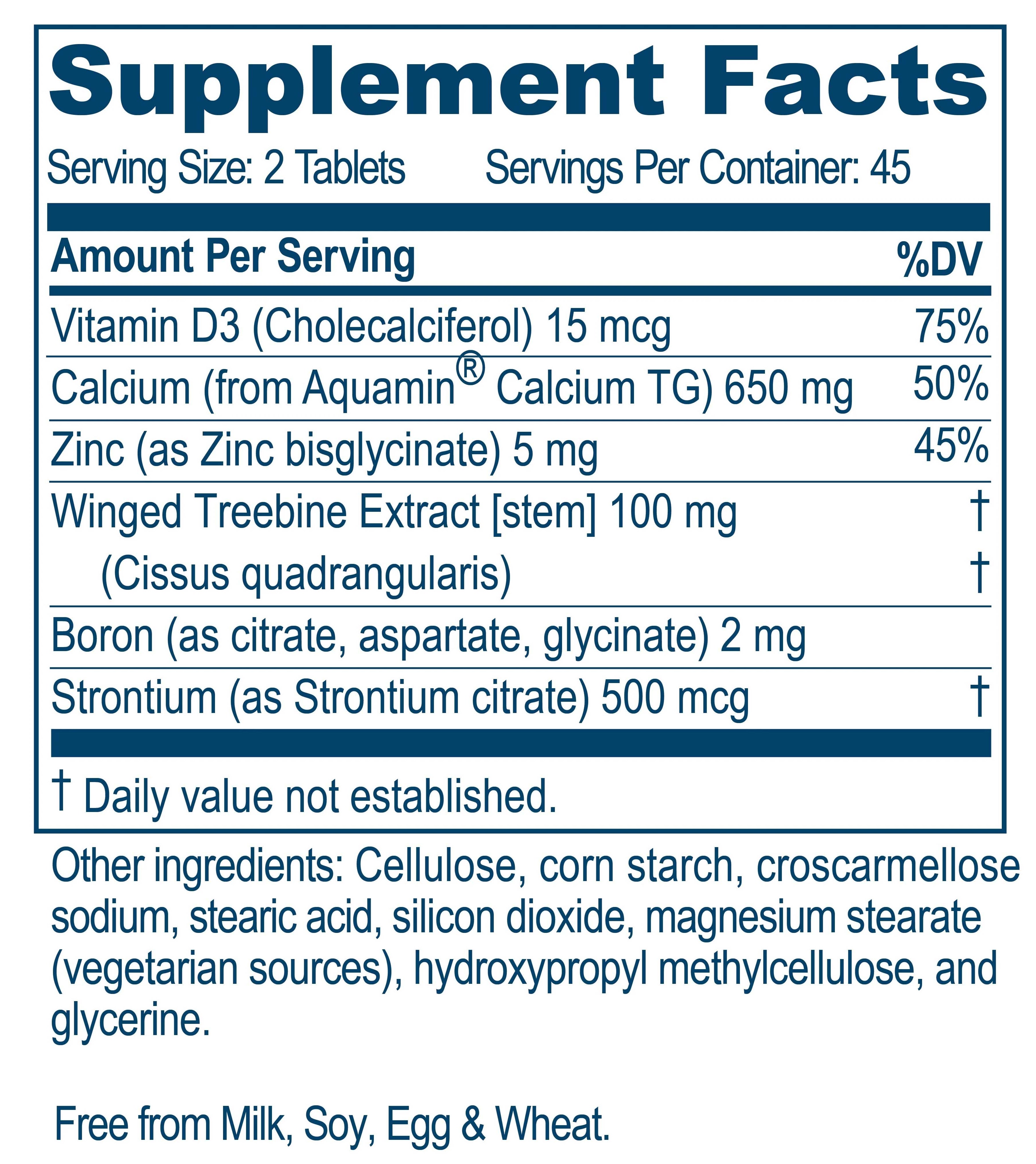 Ayush Herbs Calcium + Cofactors Ingredients