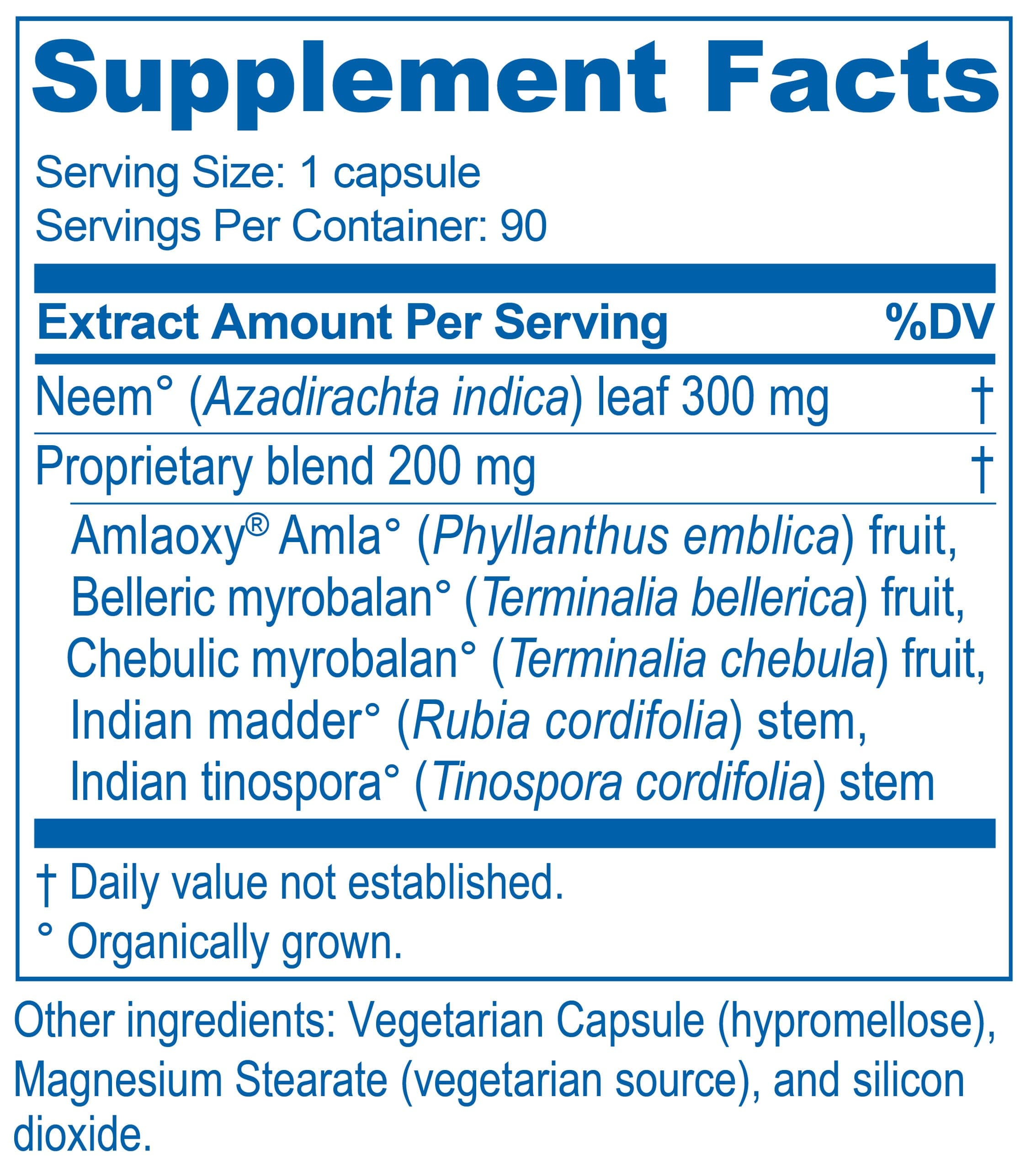Ayush Herbs Neem Plus Ingredients 