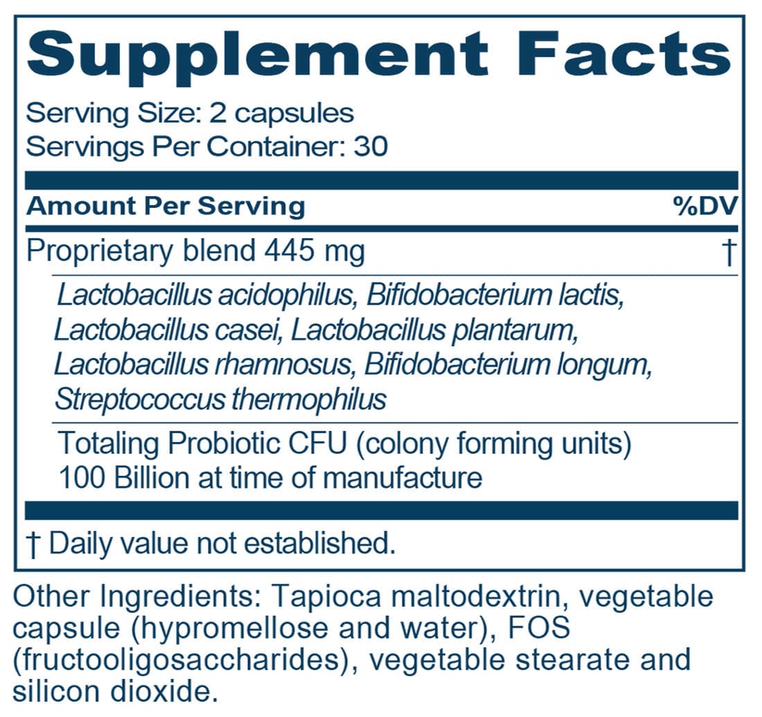 Ayush Herbs Probiotic 100B Ingredients
