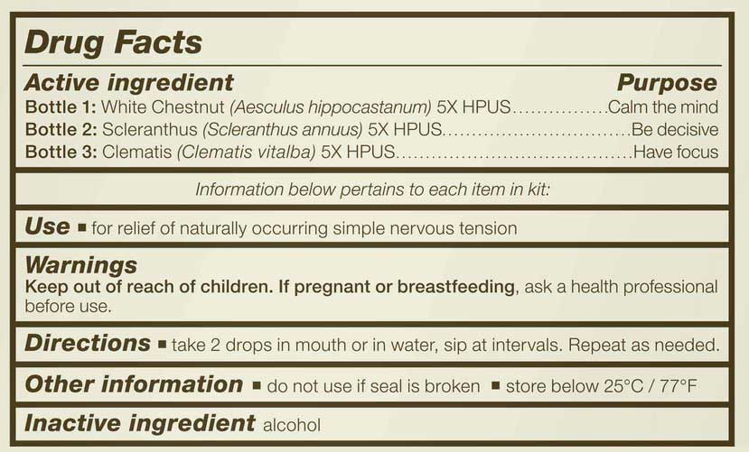 Bach Flower Remedies Clarity of Mind Focus Kit Ingredients