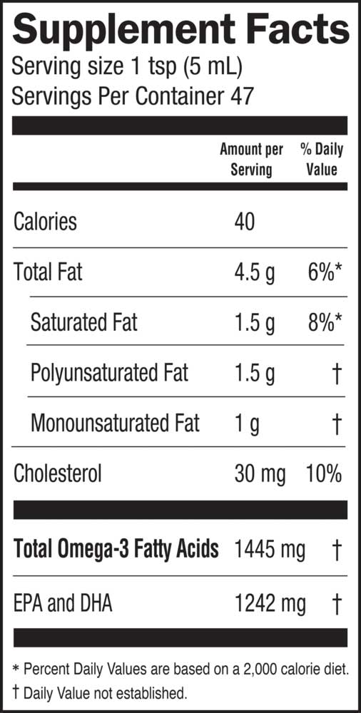 Barlean's Organic Oils Fresh Catch® Orange Flavor Fish Oil Ingredients