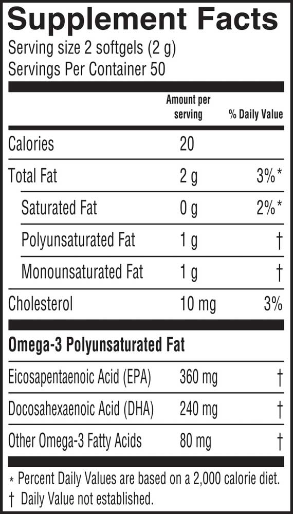 Barlean's Organic Oils Fresh Catch® Orange Flavor Fish Oil Softgels Ingredients