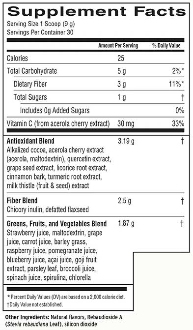 Barlean's Organic Oils Greens Chocolate Silk Powder Ingredients