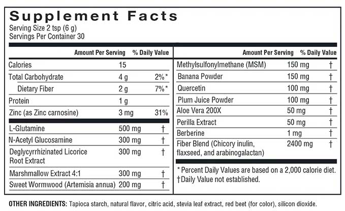 Barlean's Organic Oils Intestinal Repair Mixed Berry Ingredients