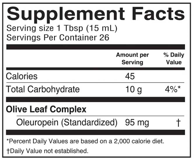 Barlean's Organic Oils Olive Leaf Complex Peppermint Ingredients
