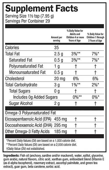 Barlean's Organic Oils Omega Pals Lipsmackin' Citrus Ingredients