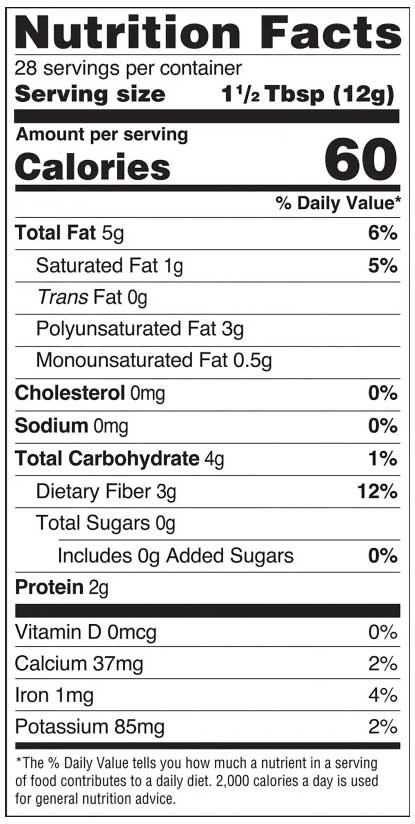 Barlean's Organic Oils Organic Flax Chia Coconut Seed Blend Ingredients