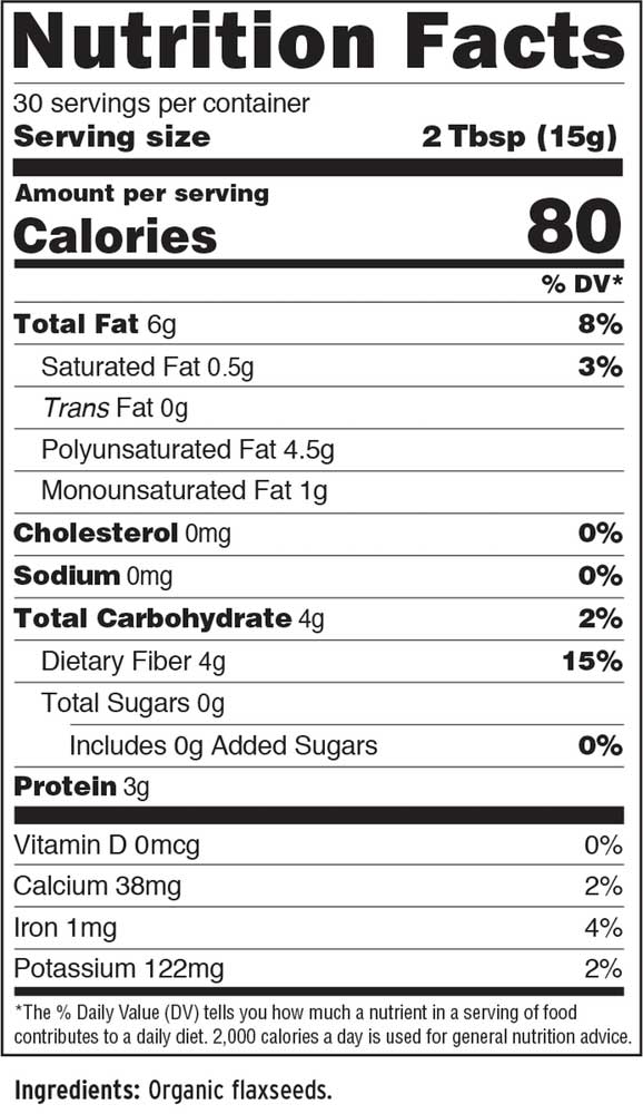 Barlean's Organic Oils Organic Forti-Flax Flaxseed Ingredients
