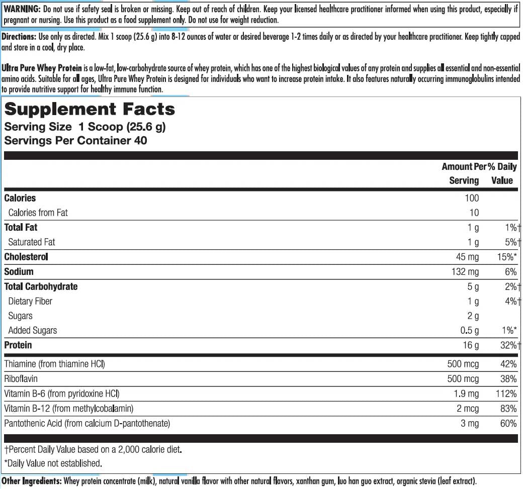 Nutra BioGenesis Ultra Pure Whey Protein Ingredients