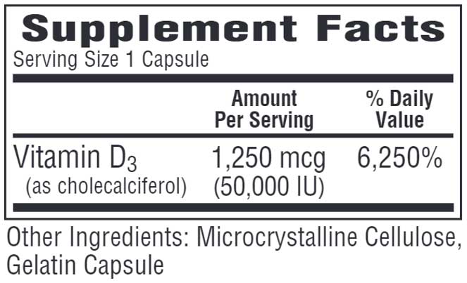 Bio-Tech Pharmacal D3-50 50,000 IU Ingredients