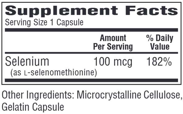 Bio-Tech Pharmacal Se-100 (Non-Yeast) Ingredients