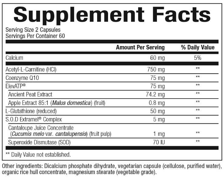 Bioclinic Naturals Mitochondrial Formula Capsules Ingredients