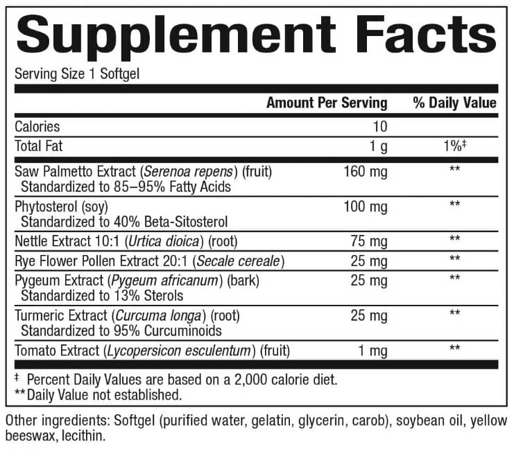 Bioclinic Naturals Ultimate Prostate Support Ingredients