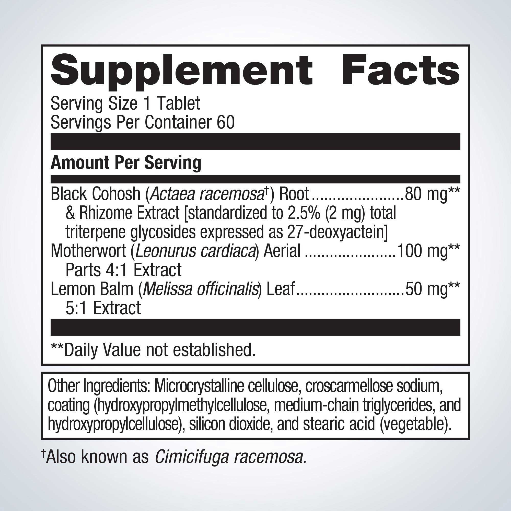 Metagenics Black Cohosh Plus Ingredients