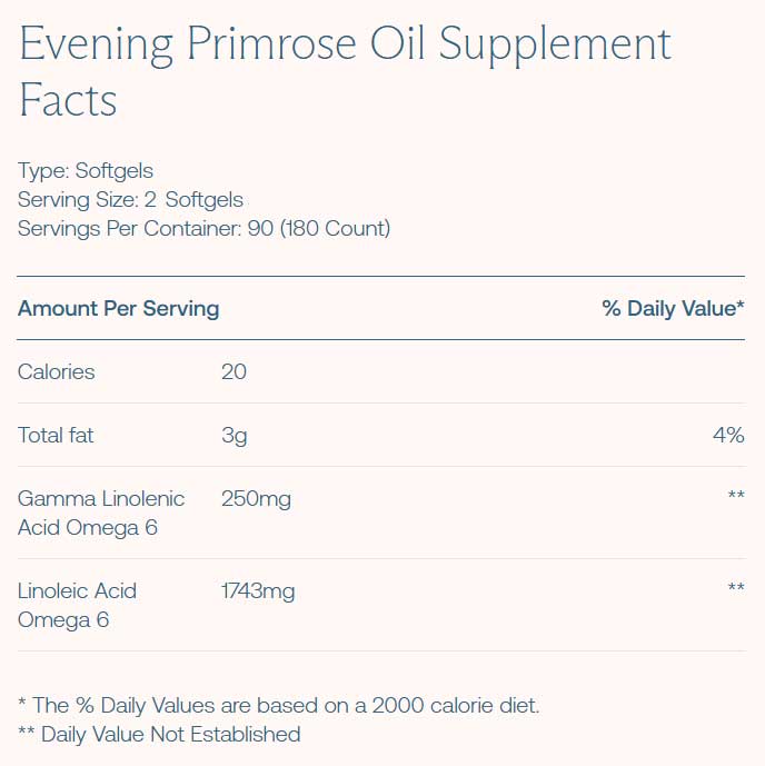 BodyBio Evening Primrose Oil Ingredients