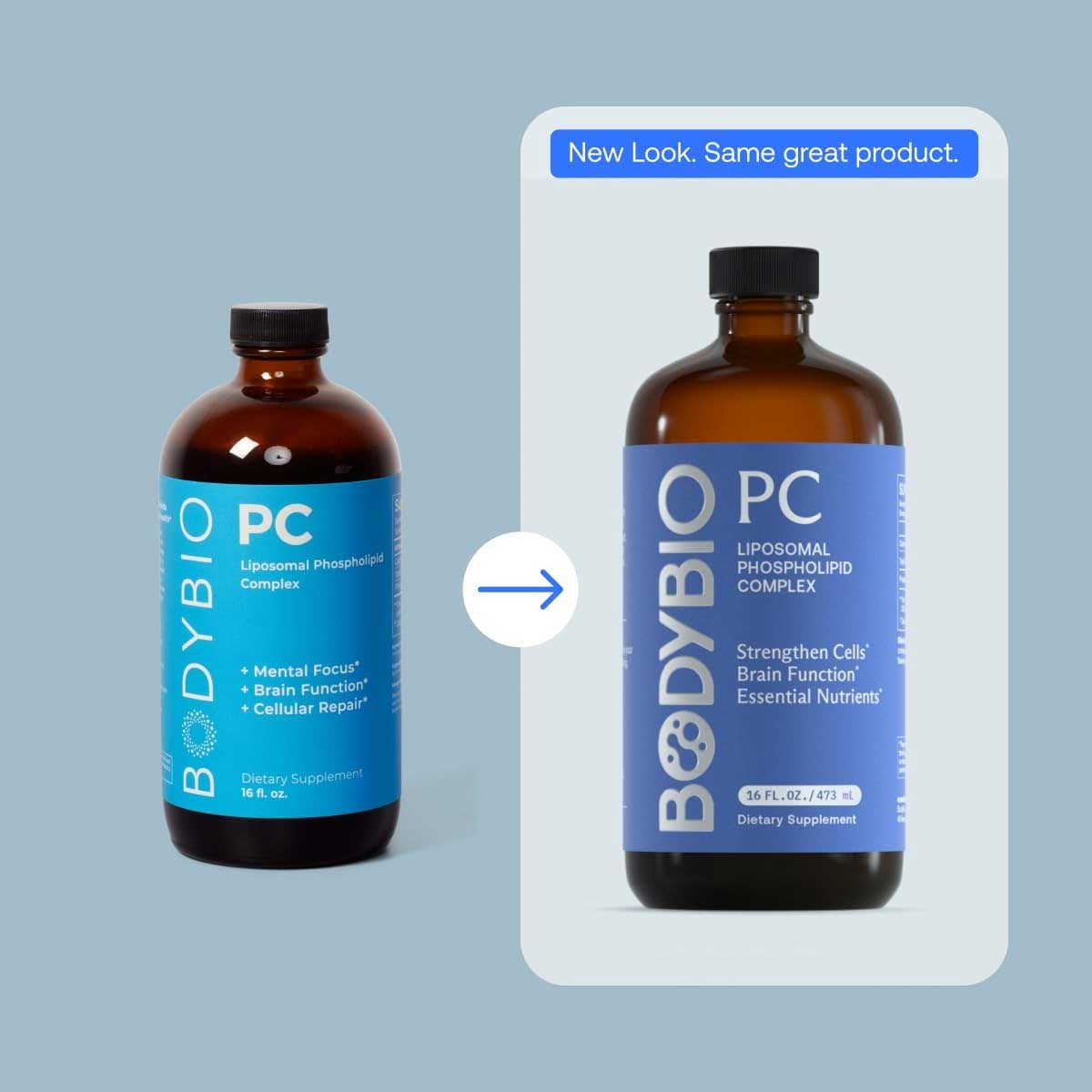 BodyBio PC (Liposomal Phospholipid Complex) Liquid New Look