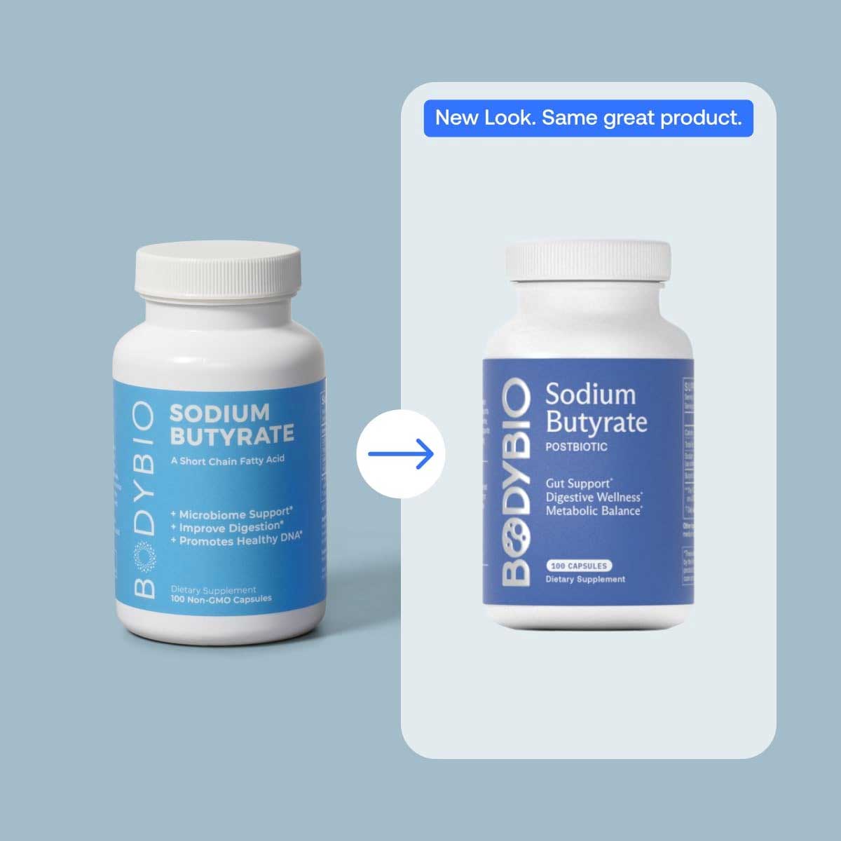 BodyBio Sodium Butyrate New Look