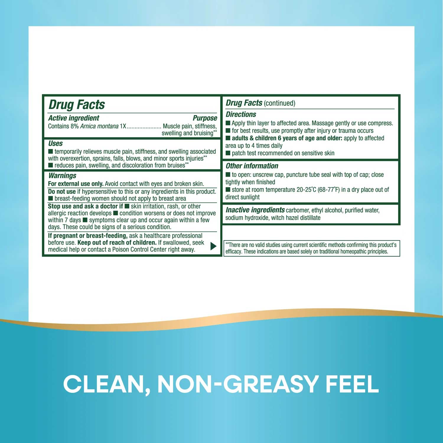 Boericke & Tafel Arniflora Arnica Gel Ingredients
