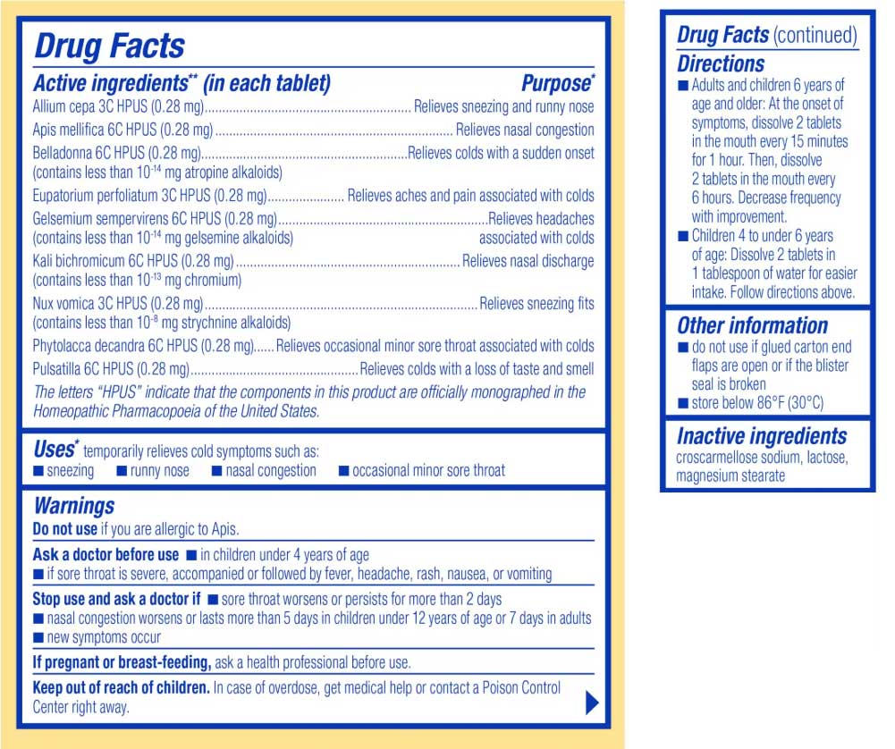 Boiron Homeopathics Coldcalm Ingredients