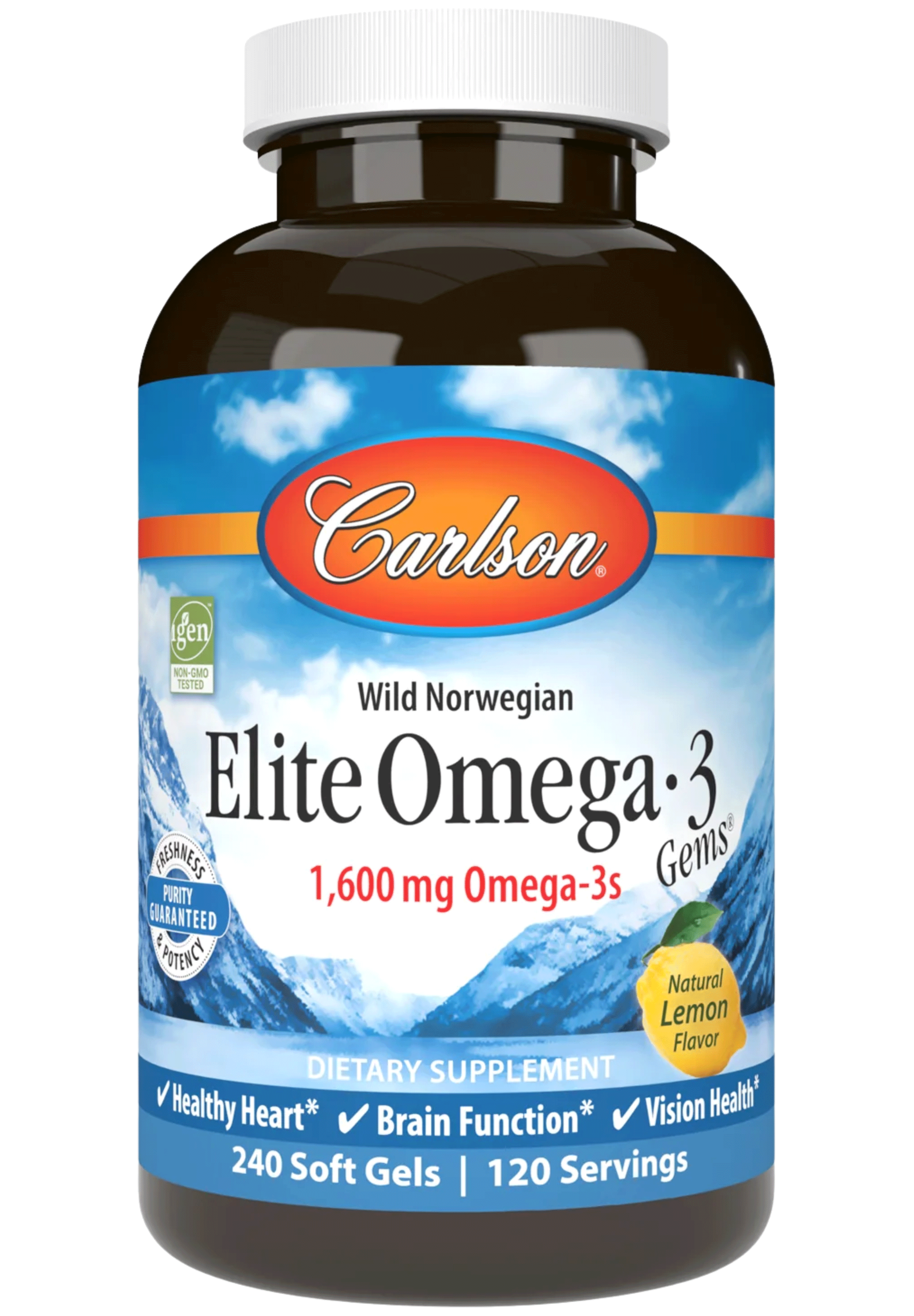 Carlson Labs Elite Omega-3 Gems 1,600 mg Omega-3s