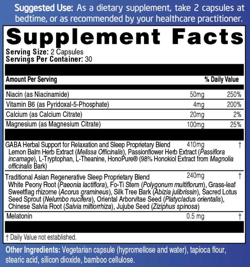 Clinical Synergy Professional Formulas RegeneRest Ingredients