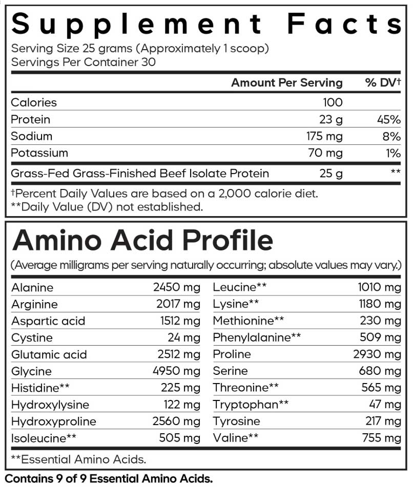 Codeage Beef Isolate Protein Ingredients