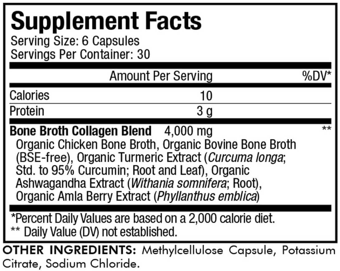 Codeage Bone Broth Collagen Ingredients