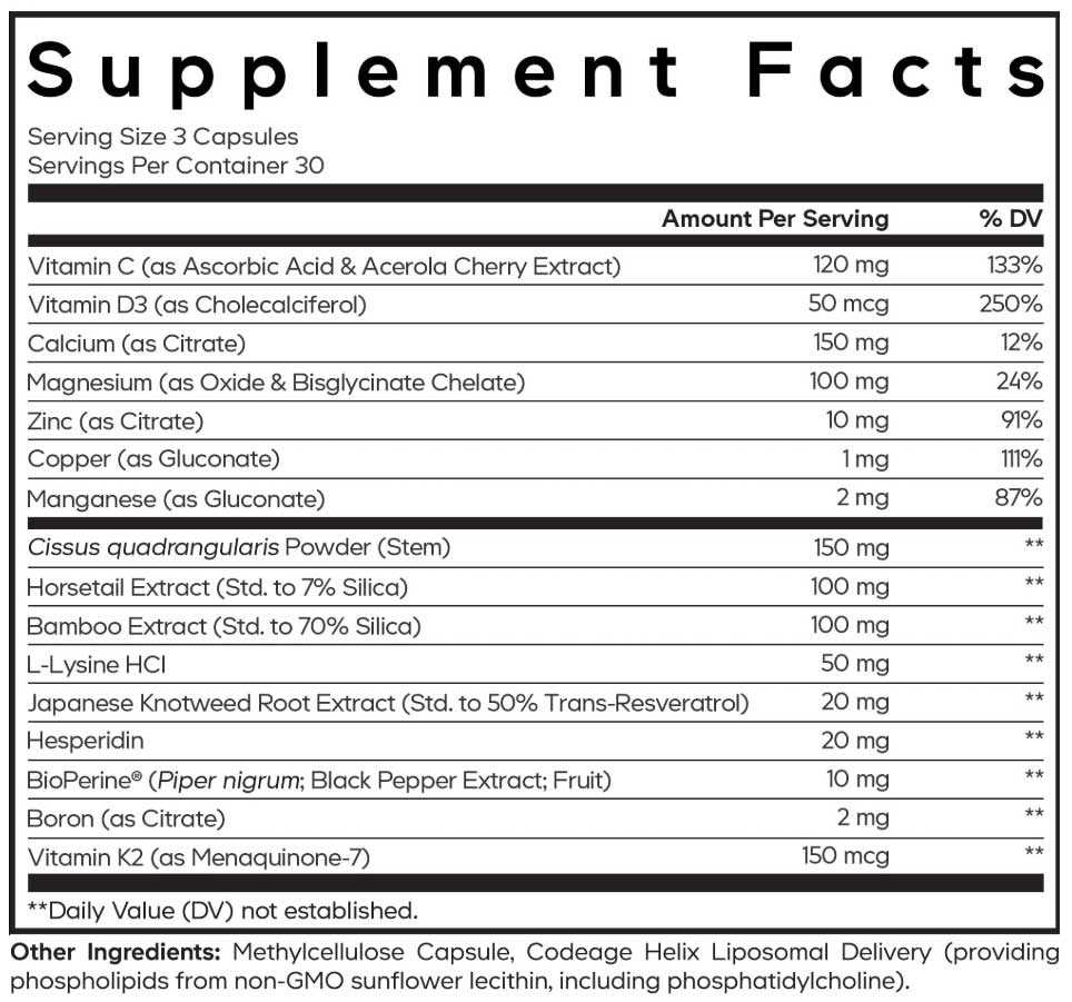 Codeage Bones Vitamins Ingredients