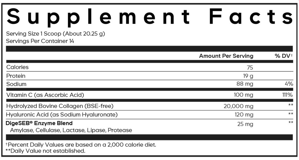 Codeage Collagen Vitamin C+ Ingredients