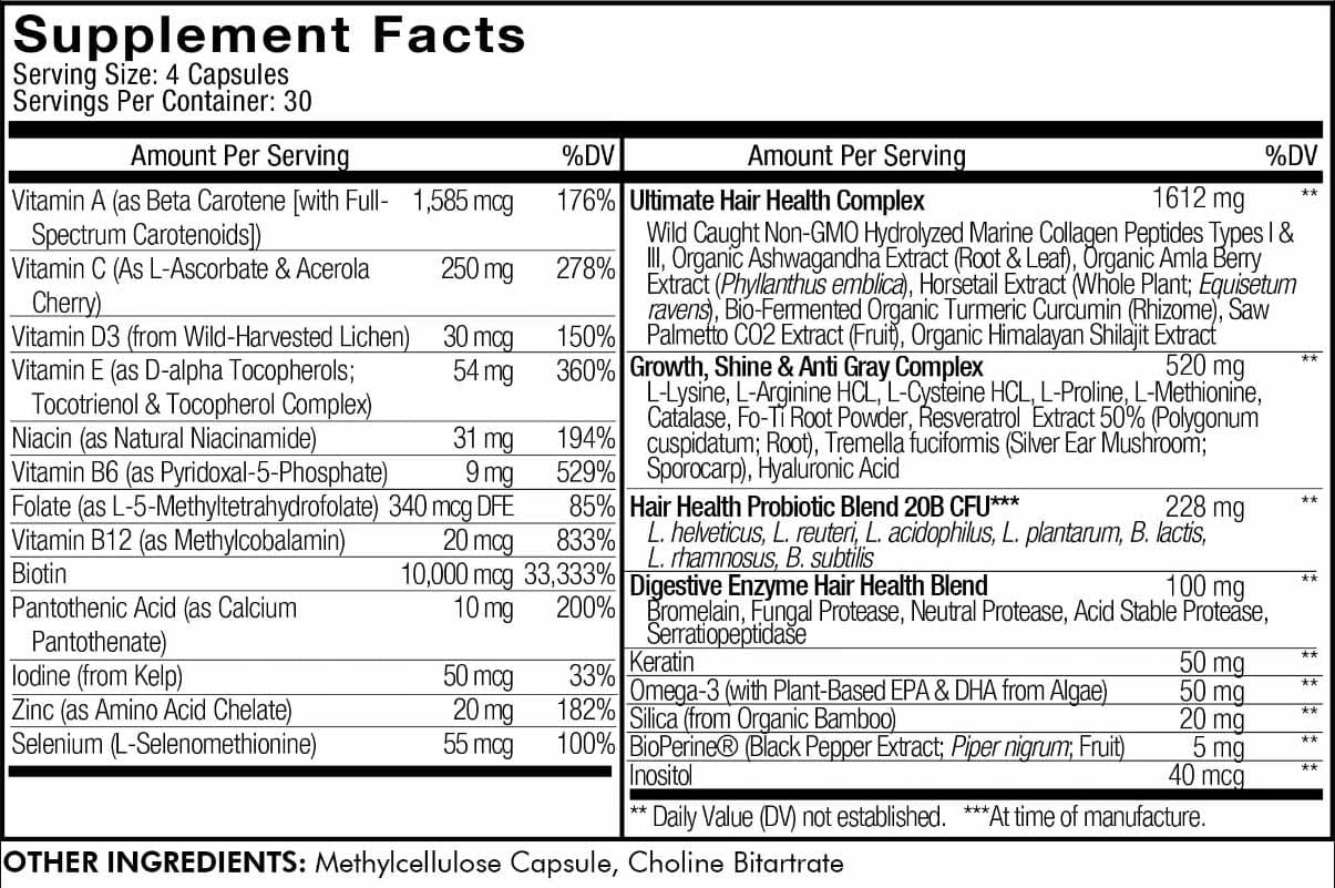 Codeage Hair Vitamins Ingredients
