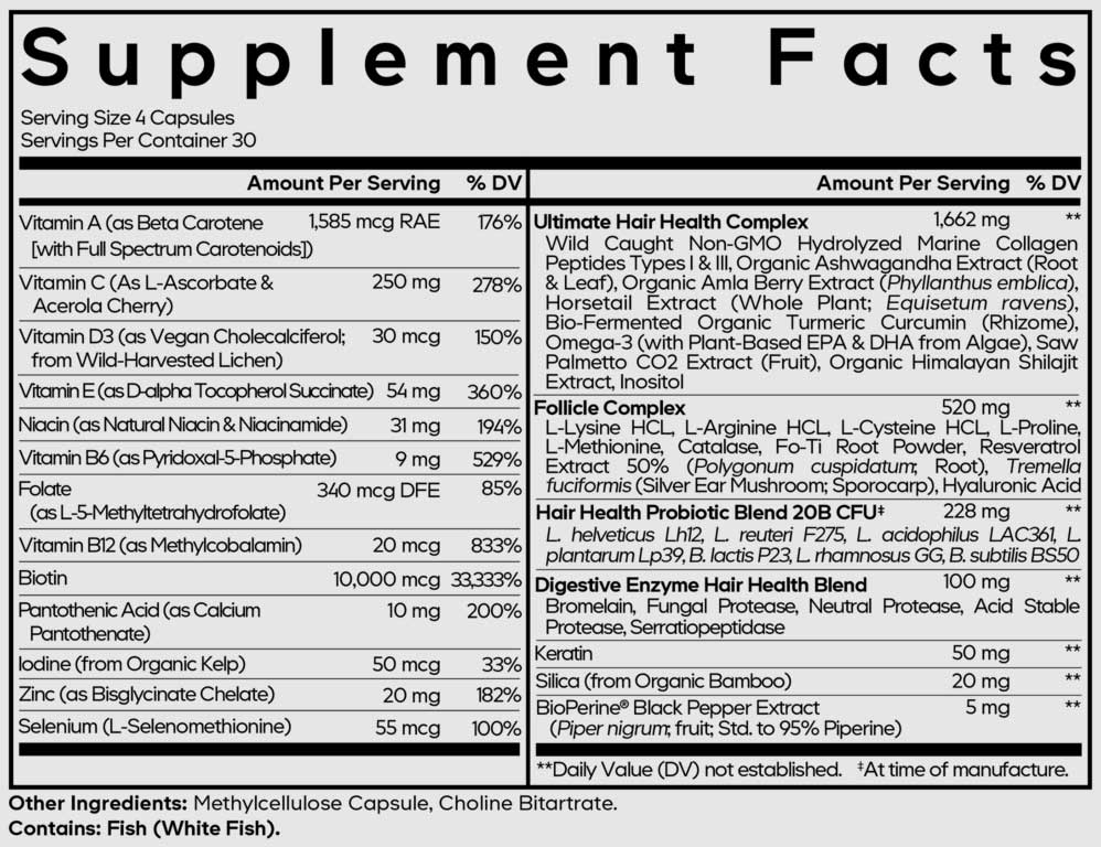Codeage Hair Vitamins Ingredients