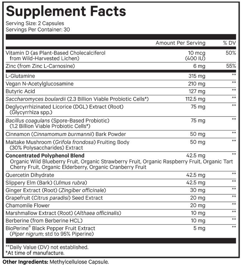 Codeage Leaky Gut Formula Ingredients