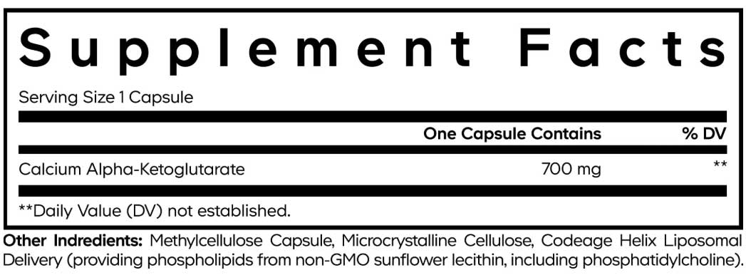 Codeage Liposomal Calcium AKG Ingredients