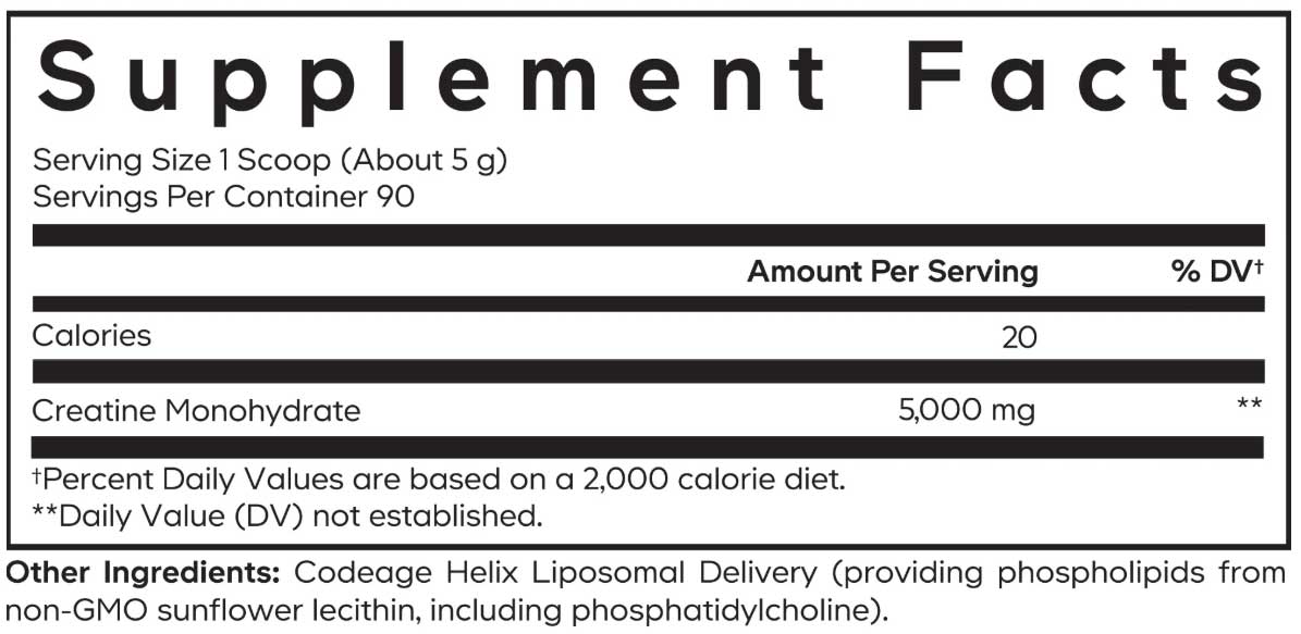 Codeage Liposomal Creatine Powder Ingredients