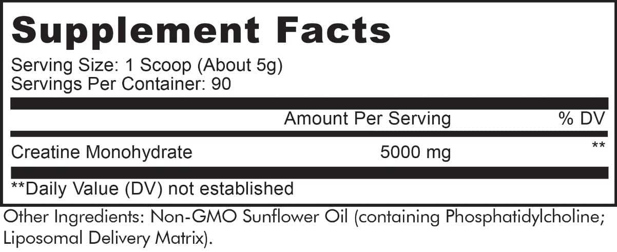 Codeage Liposomal Creatine Ingredients