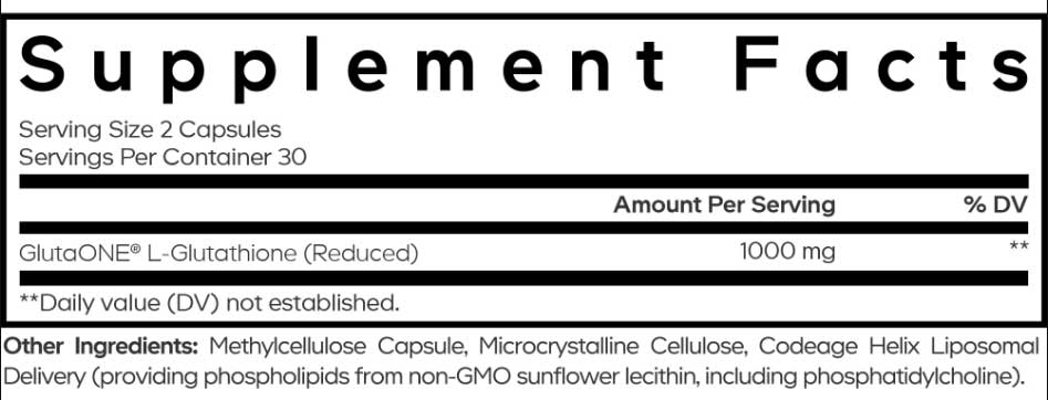 Codeage Liposomal Glutathione 1000 mg Ingredients