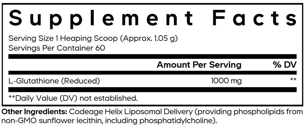 Codeage Liposomal Glutathione Powder Ingredients