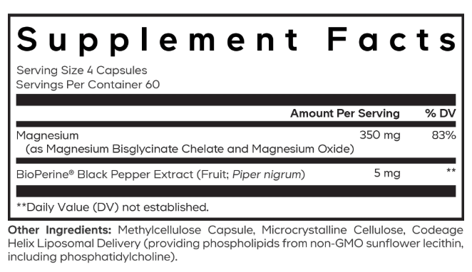 Codeage Liposomal Magnesium Glycinate Ingredients
