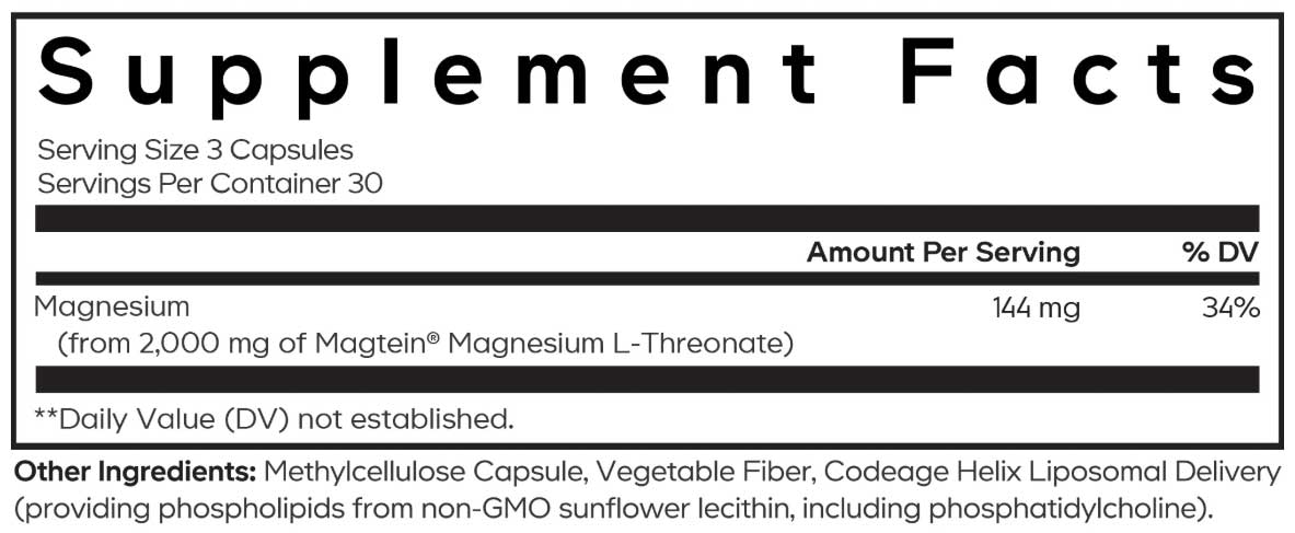 Codeage Liposomal Magnesium Ingredients