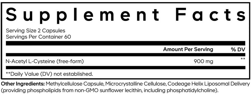 Codeage Liposomal NAC Ingredients