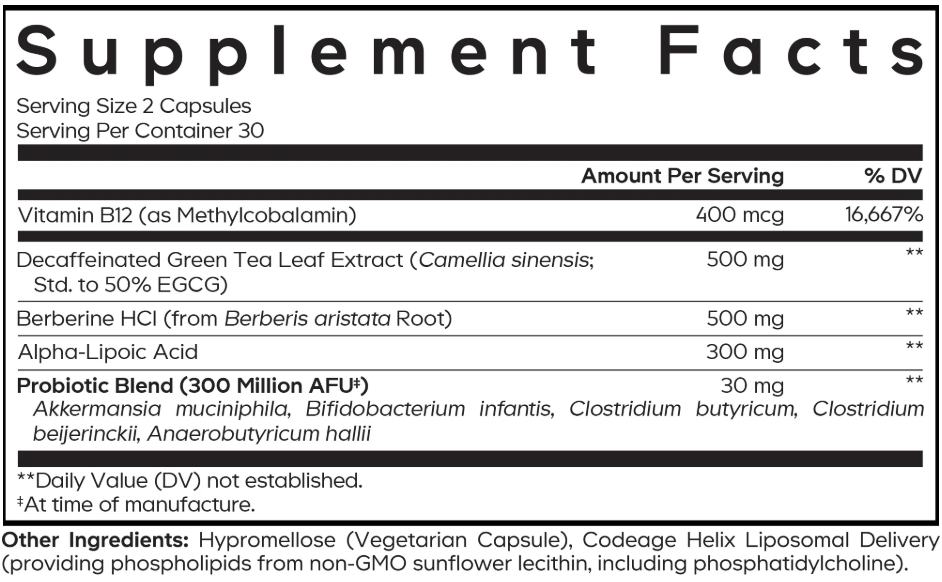 Codeage M-Burn Optimized Ingredients