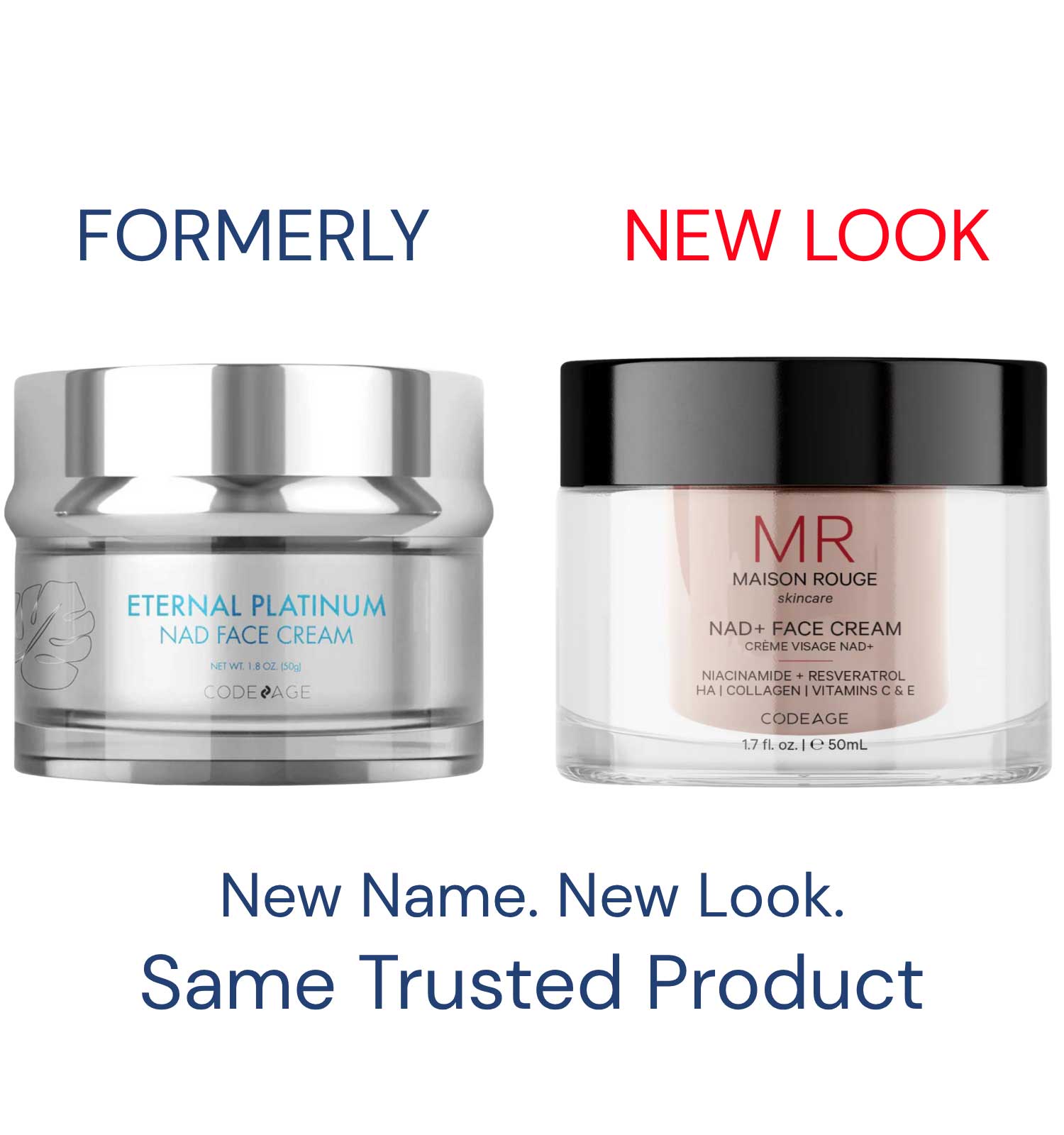 Codeage Maison Rouge NAD+ Face Cream (Formerly Codeage Eternal Platinum NAD Face Cream) New Look