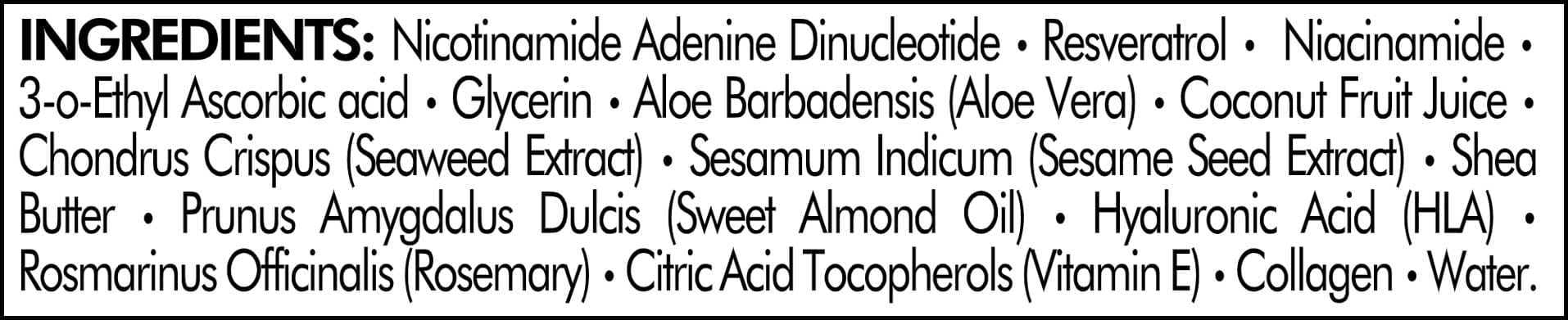 Codeage Maison Rouge NAD+ Face Cream (Formerly Codeage Eternal Platinum NAD Face Cream) Ingredients