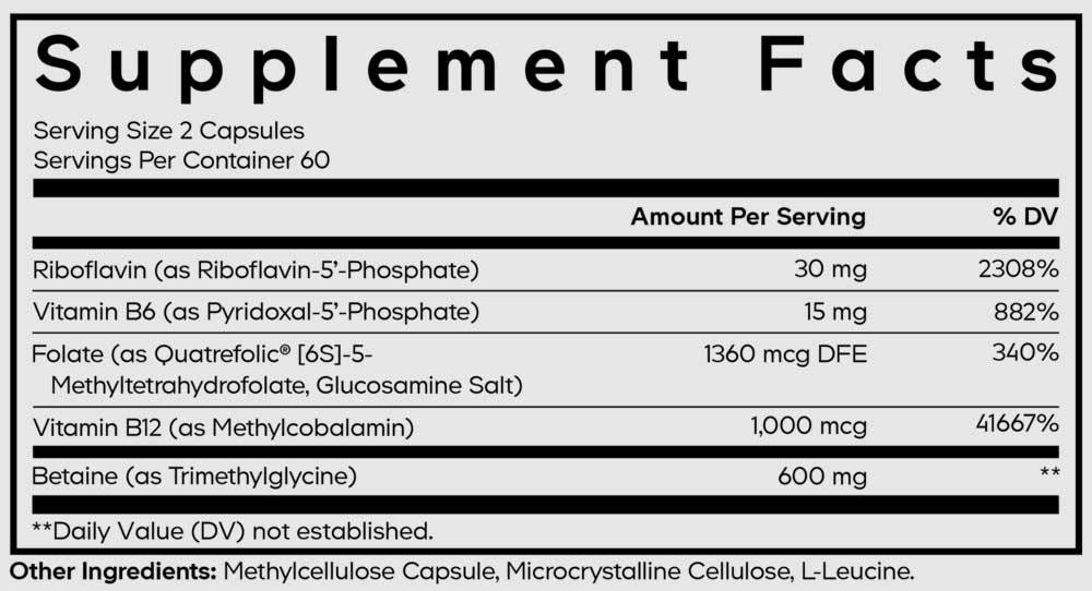 Codeage Methylfolate B Complex+ Ingredients