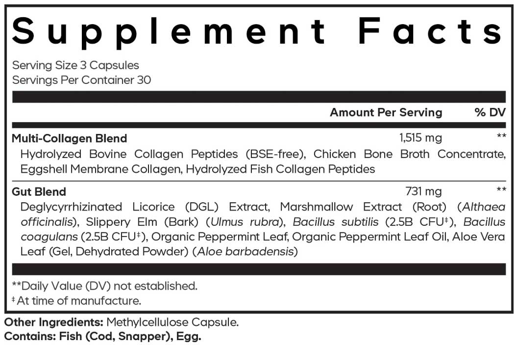 Codeage Multi Collagen +Gut Blend Ingredients