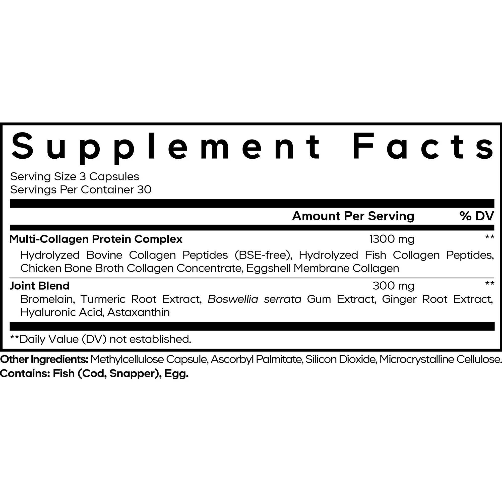 Codeage Multi Collagen Plus Joint Blend Ingredients